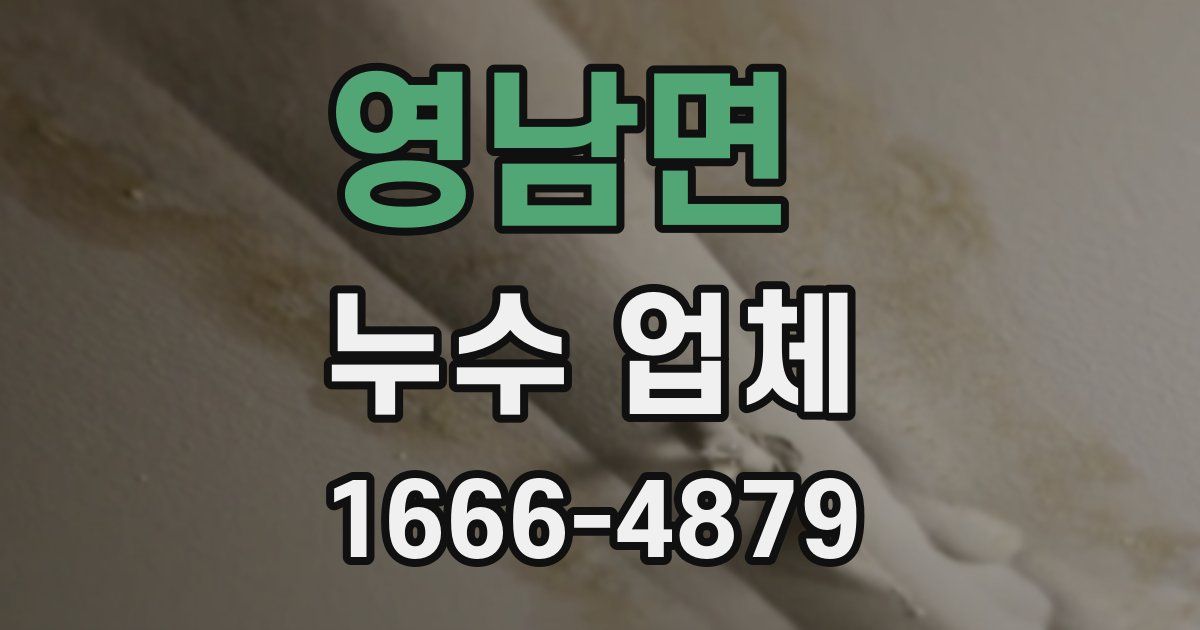 영남면 누수 업체