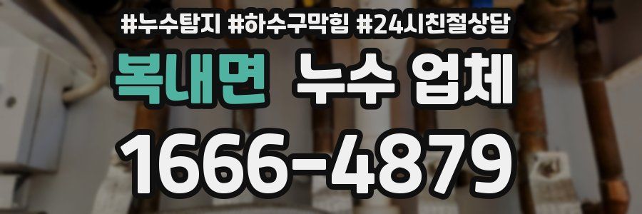 복내면 누수 업체