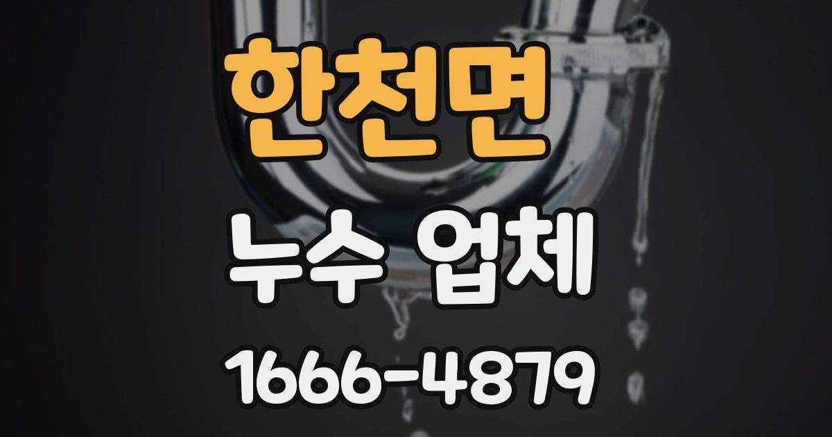 한천면 누수 업체