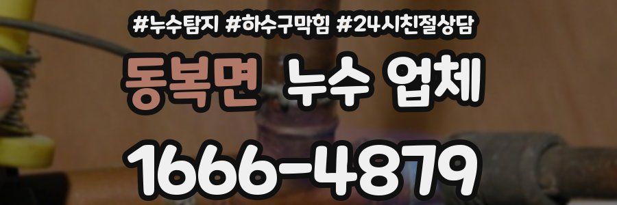 동복면 누수 업체