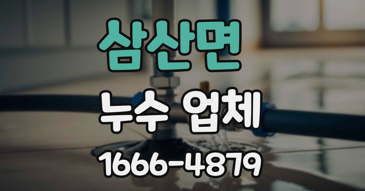 삼산면 누수 업체