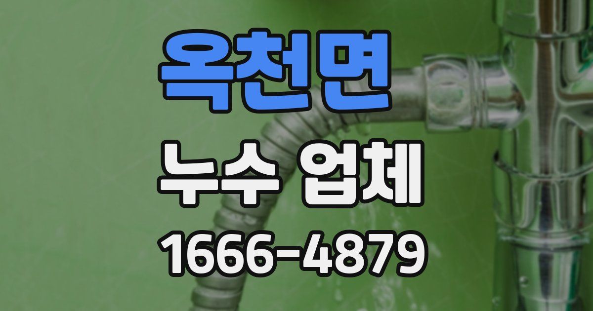 옥천면 누수 업체