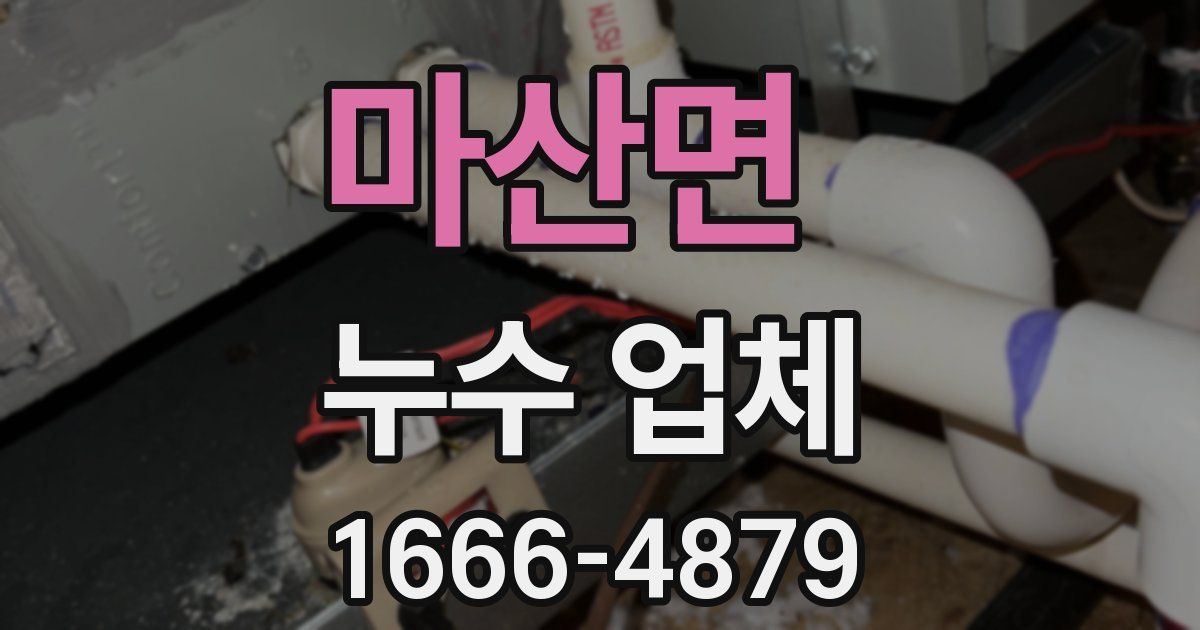 마산면 누수 업체