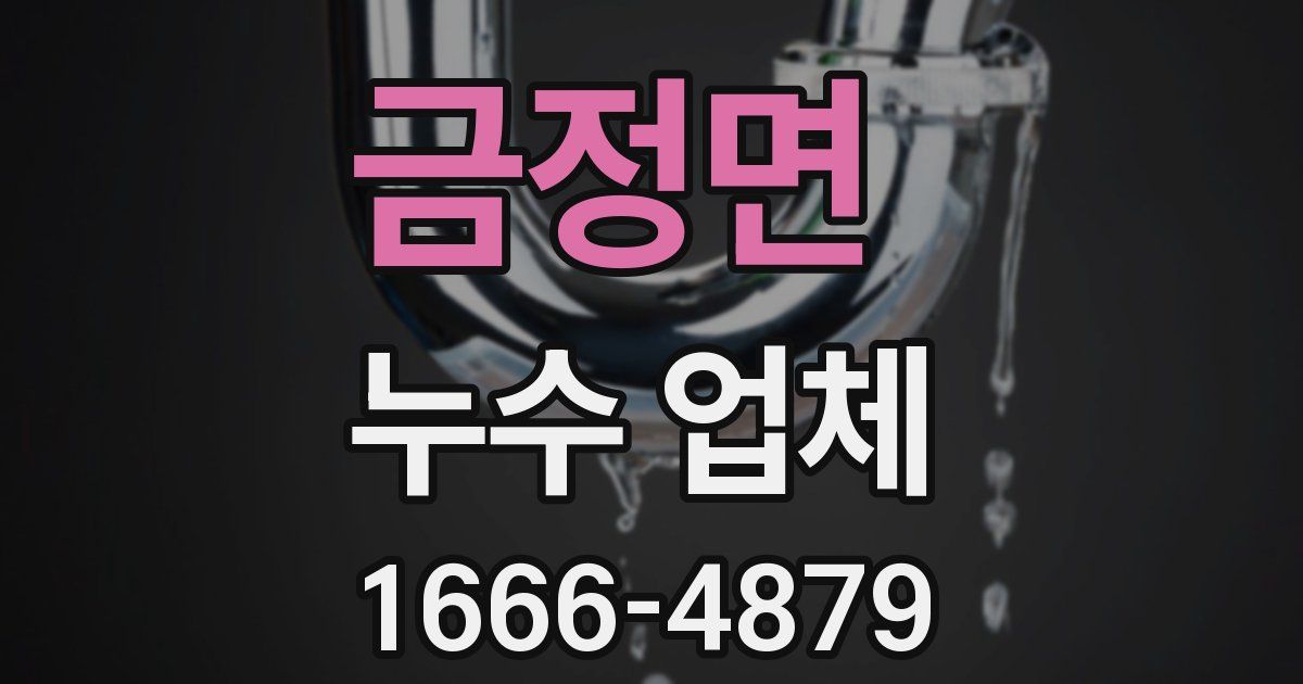 금정면 누수 업체
