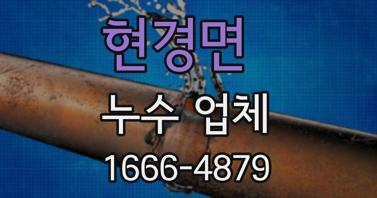 현경면 누수 업체