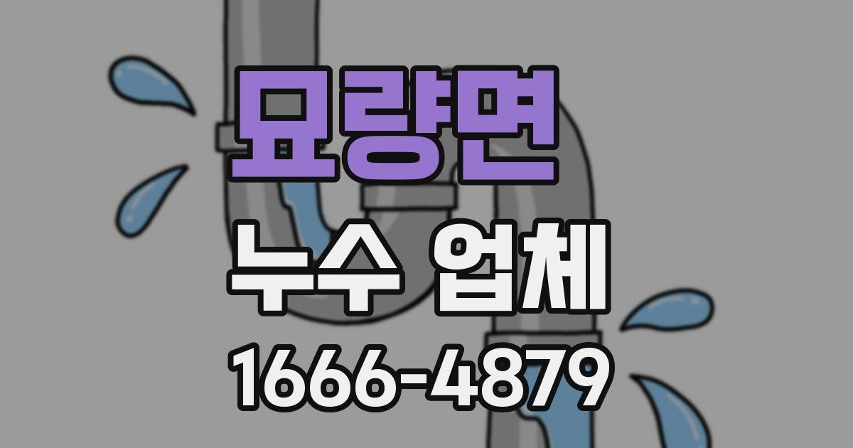 묘량면 누수 업체