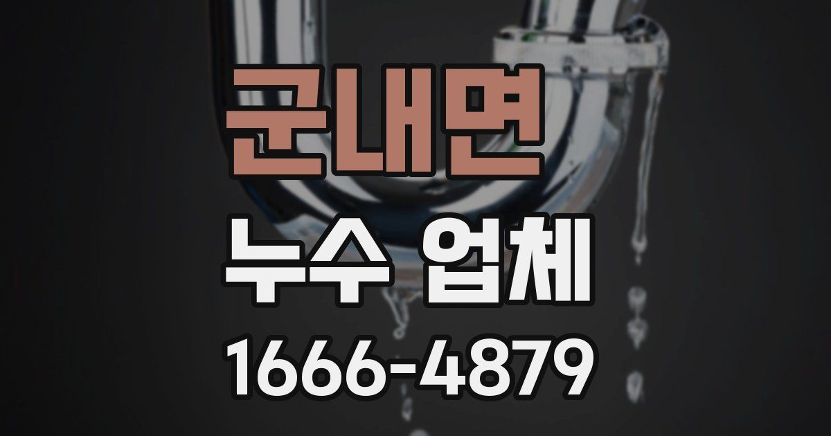 군내면 누수 업체