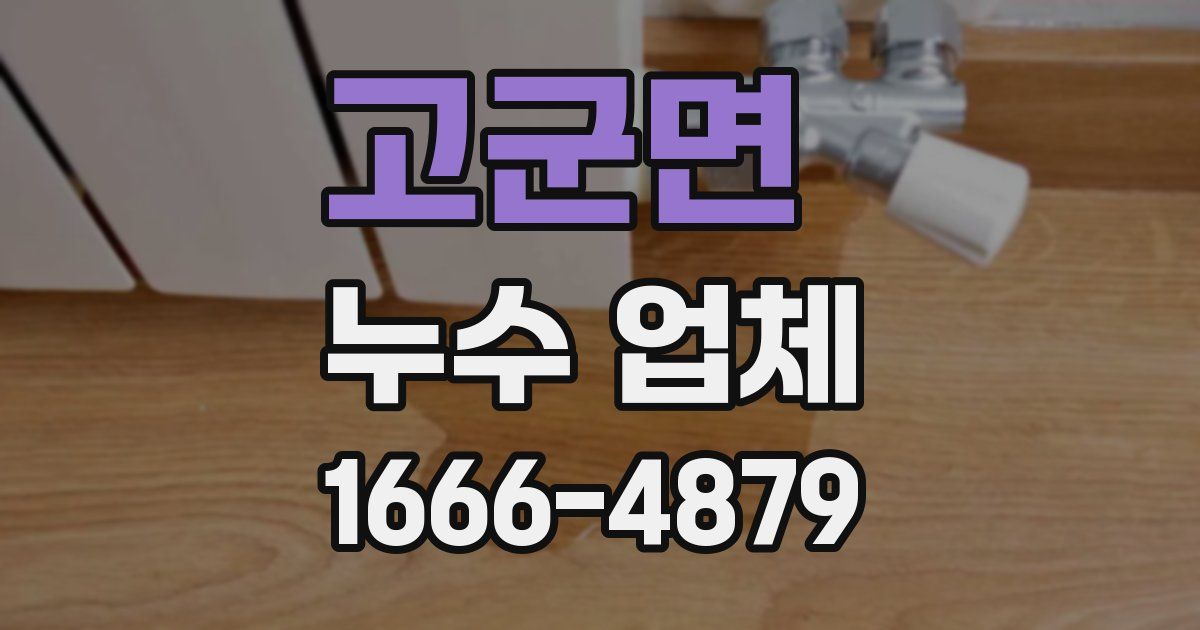고군면 누수 업체