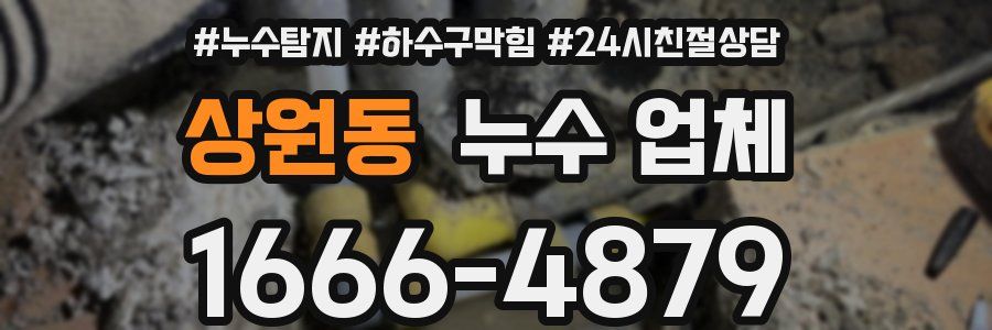 상원동 누수 업체