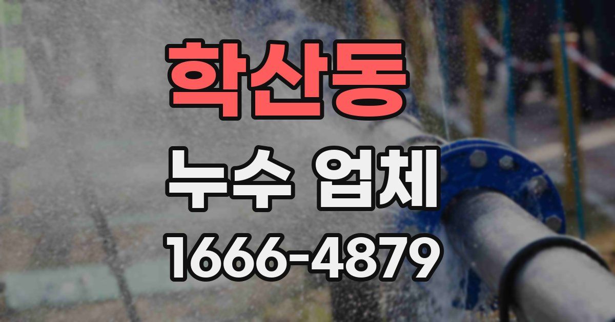 학산동 누수 업체