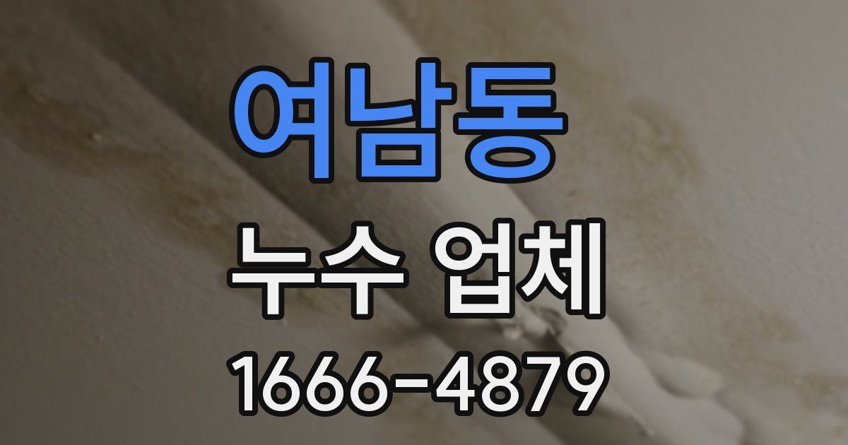 여남동 누수 업체