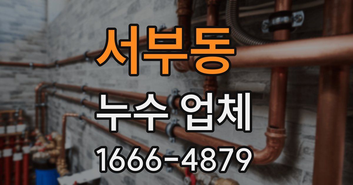 서부동 누수 업체