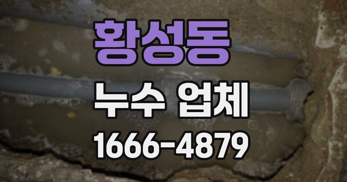 황성동 누수 업체