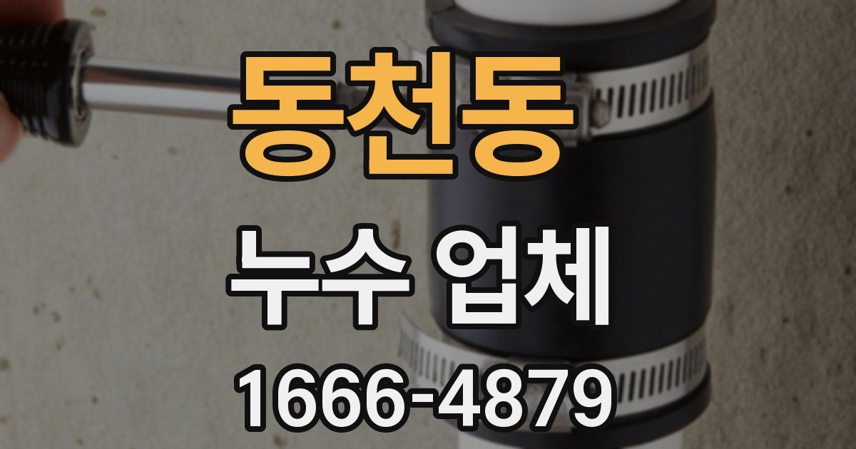 동천동 누수 업체