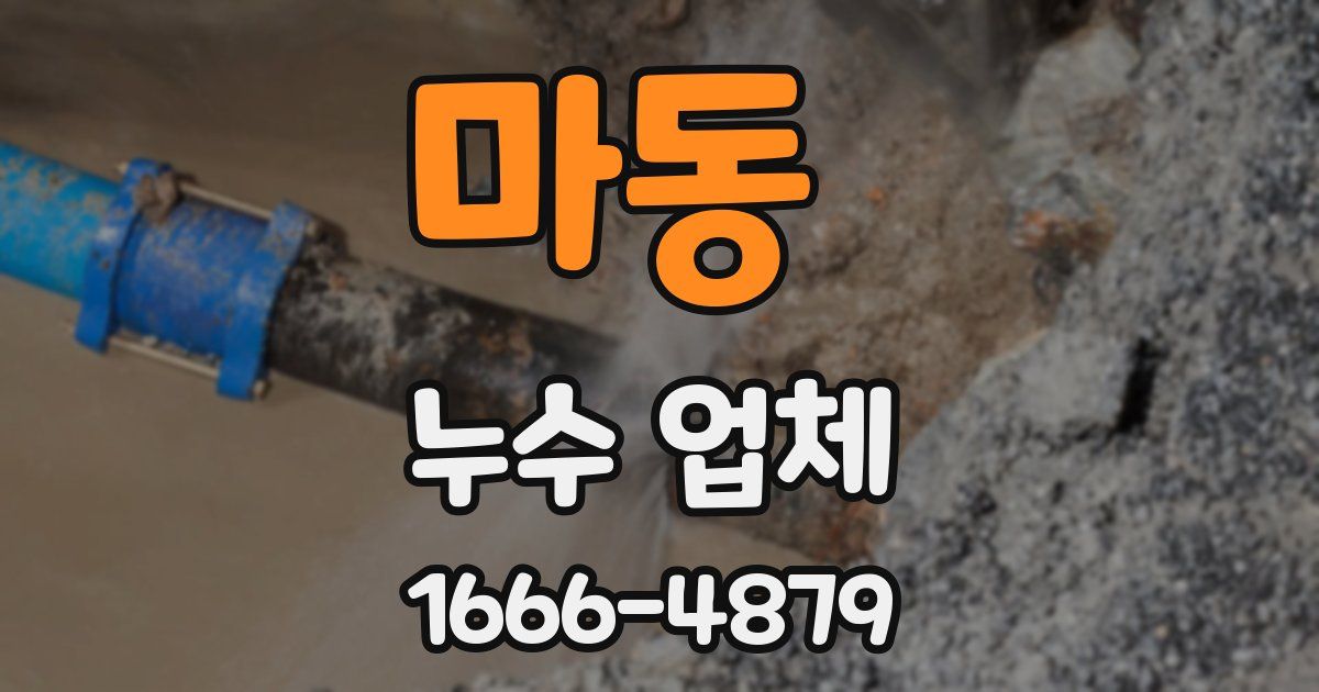 마동 누수 업체