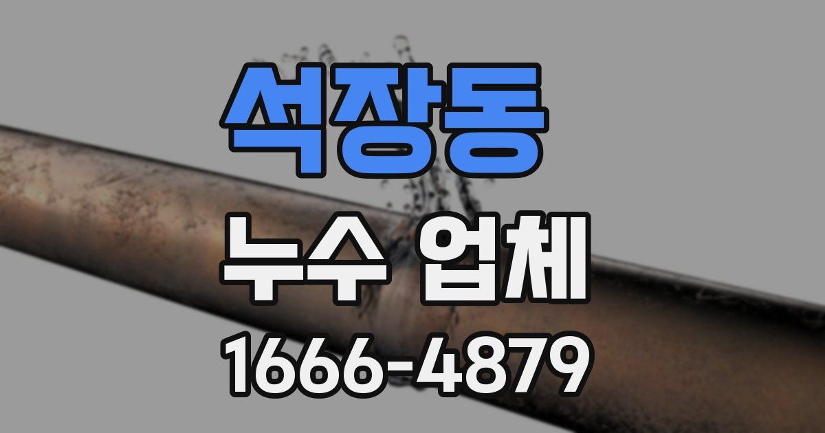 석장동 누수 업체