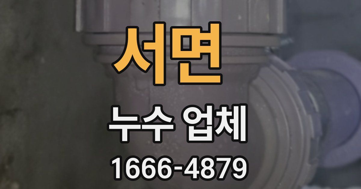 서면 누수 업체
