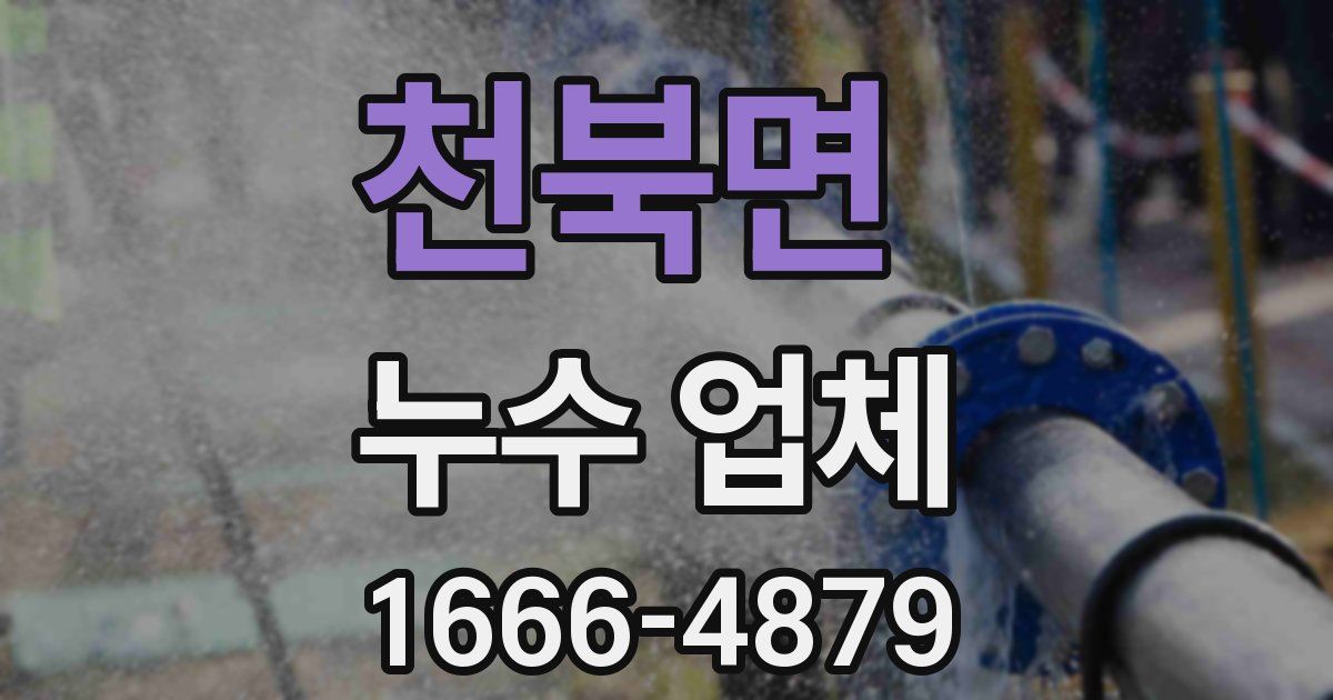 천북면 누수 업체