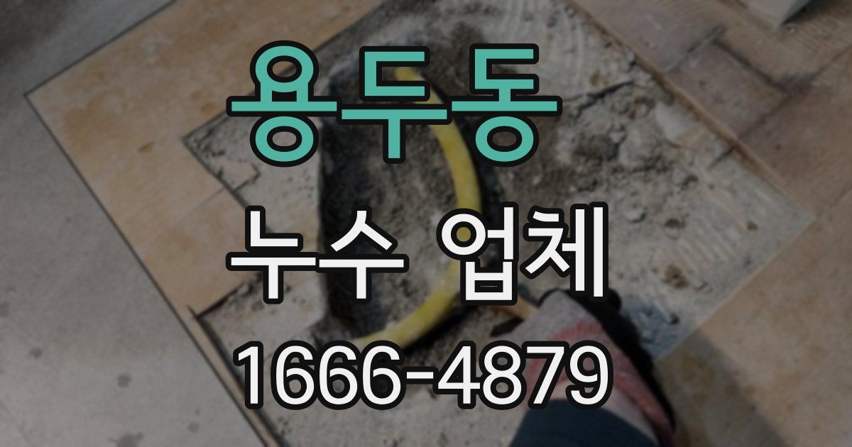 용두동 누수 업체
