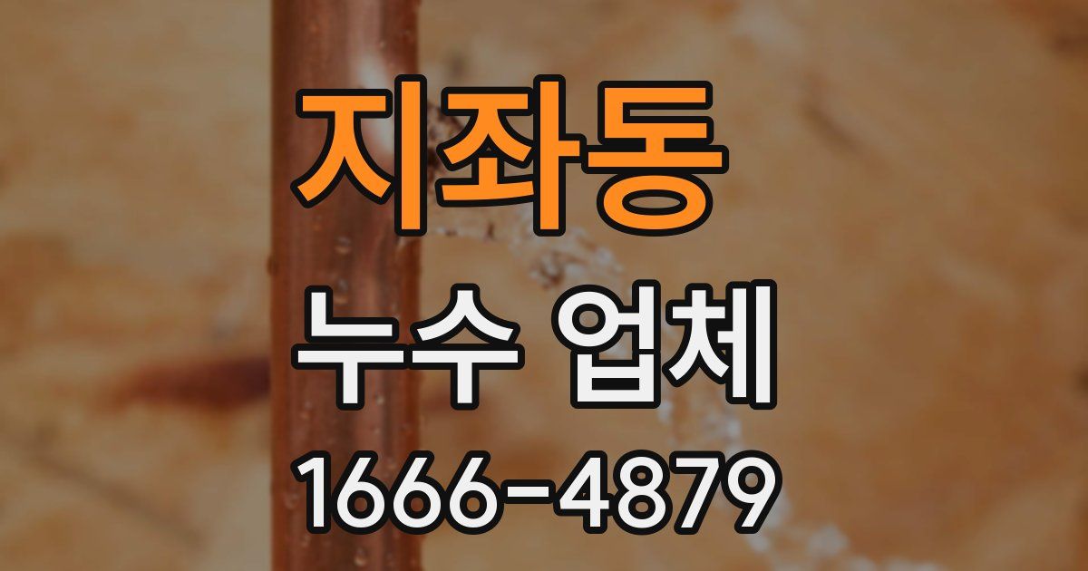 지좌동 누수 업체