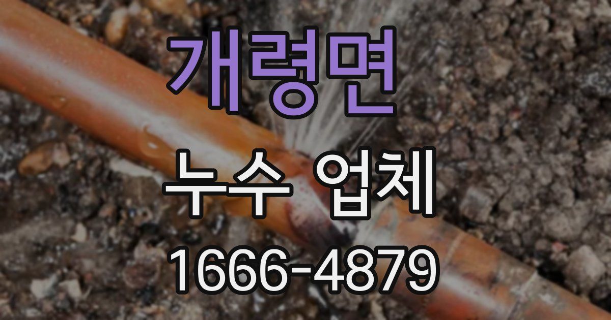 개령면 누수 업체