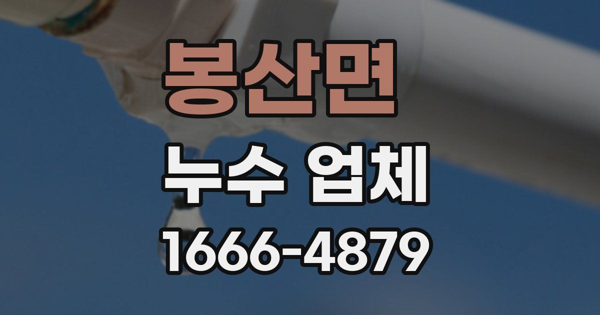 봉산면 누수 업체