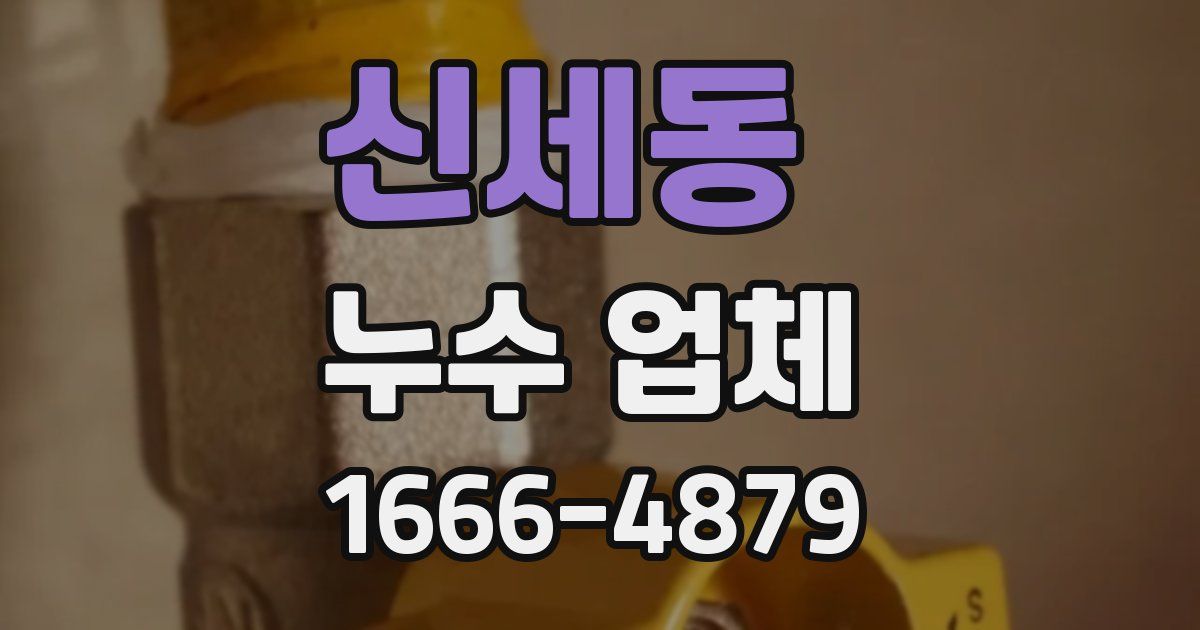 신세동 누수 업체