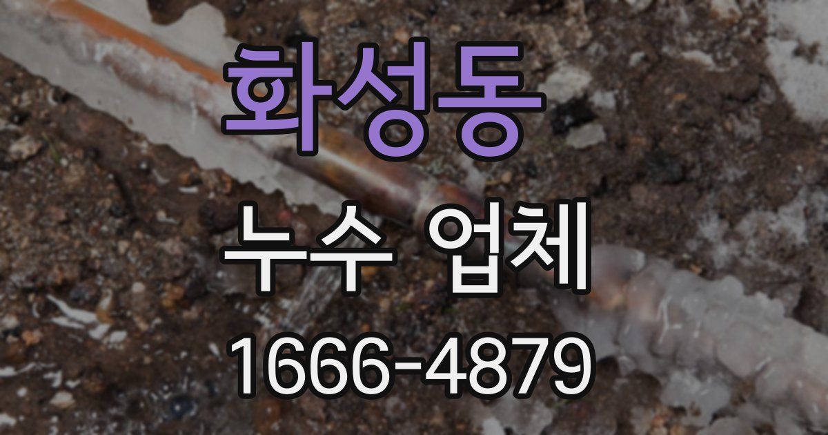 화성동 누수 업체