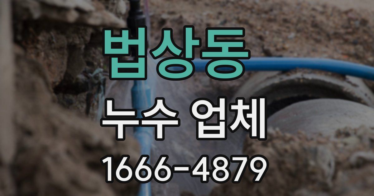 법상동 누수 업체