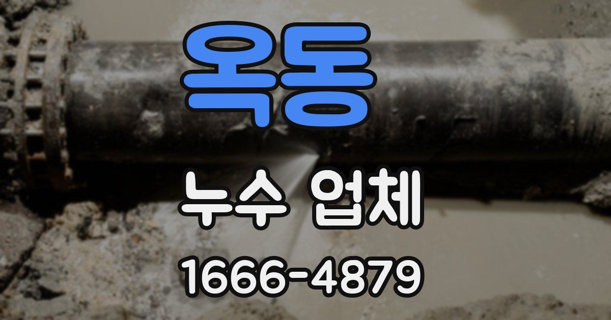 옥동 누수 업체