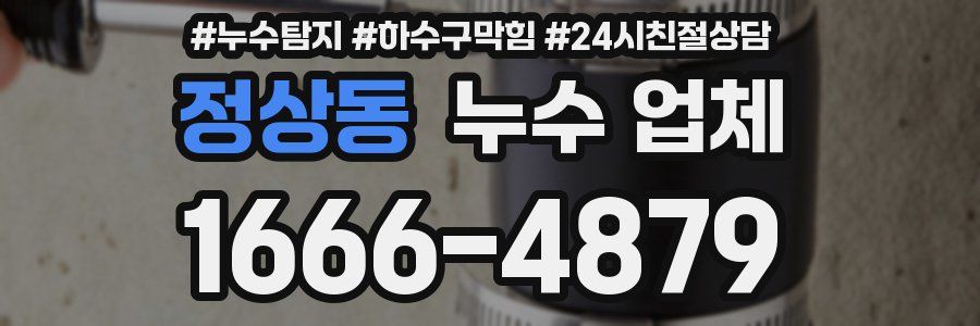 정상동 누수 업체