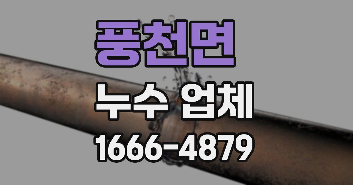 풍천면 누수 업체