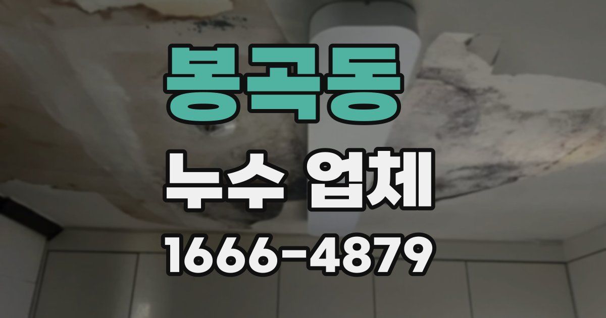 봉곡동 누수 업체