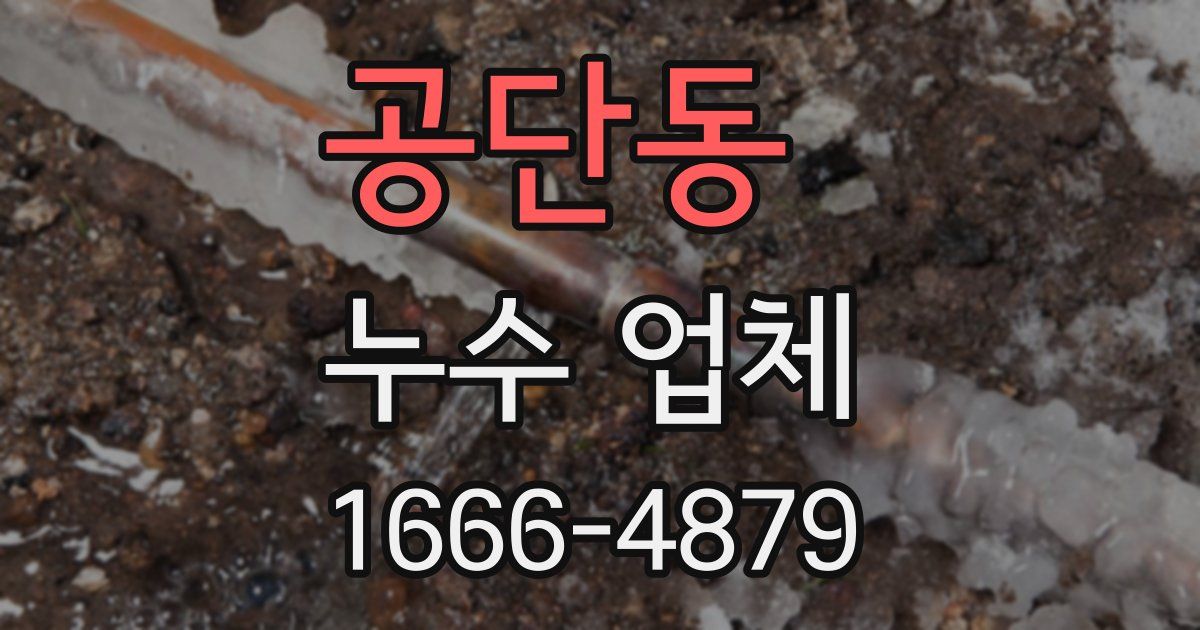 공단동 누수 업체