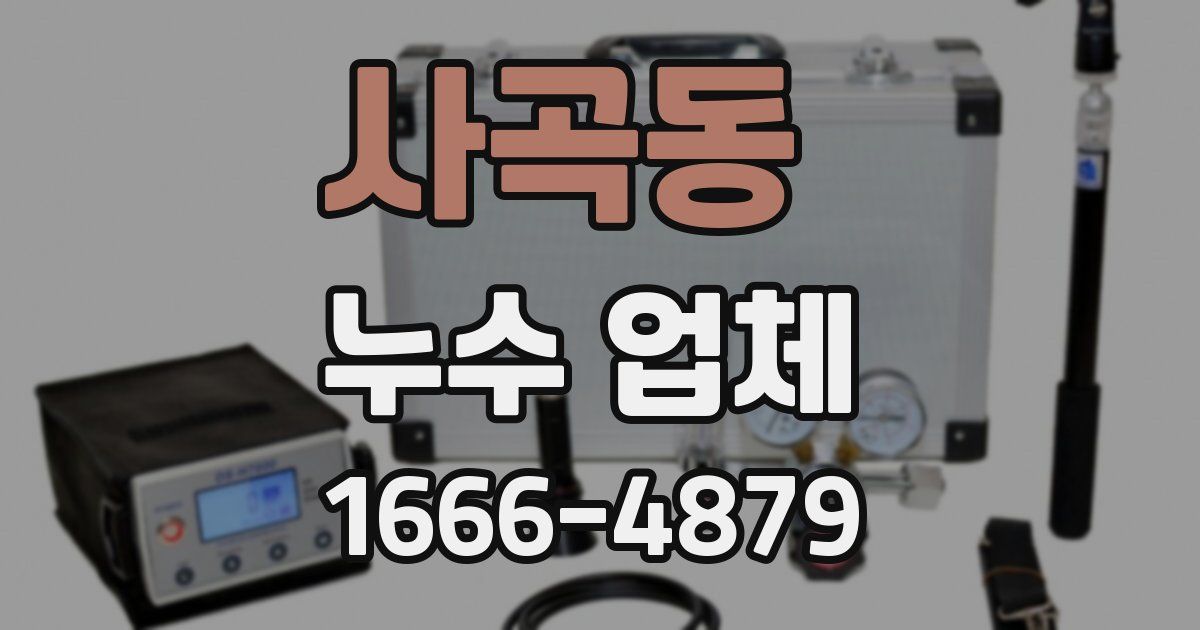 사곡동 누수 업체