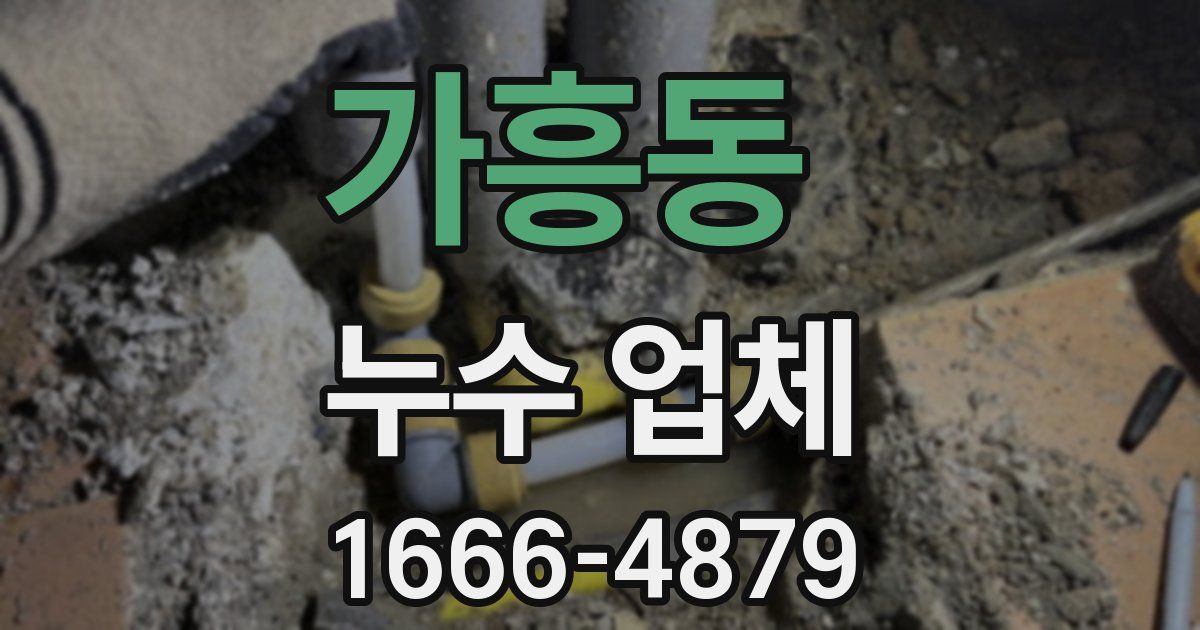 가흥동 누수 업체