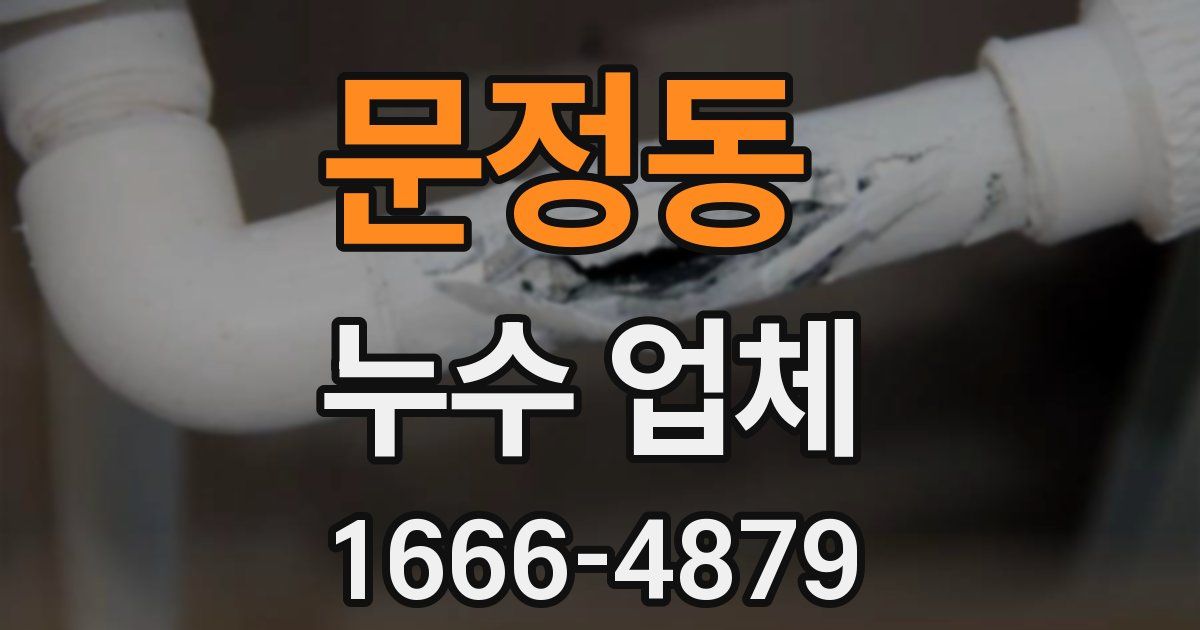 문정동 누수 업체