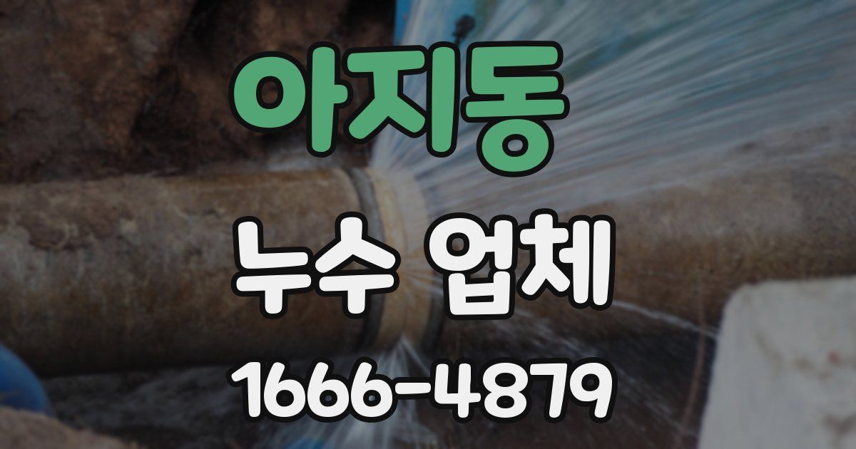 아지동 누수 업체