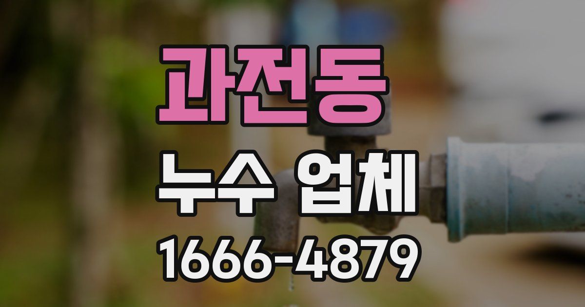 과전동 누수 업체
