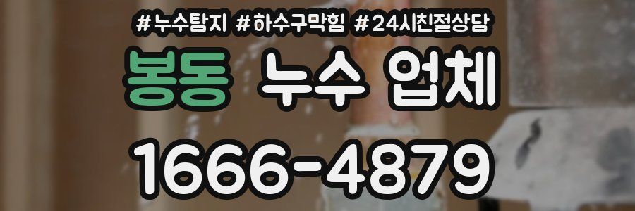봉동 누수 업체