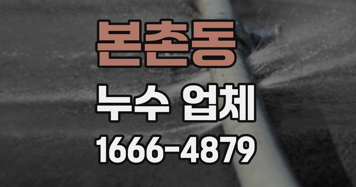 본촌동 누수 업체