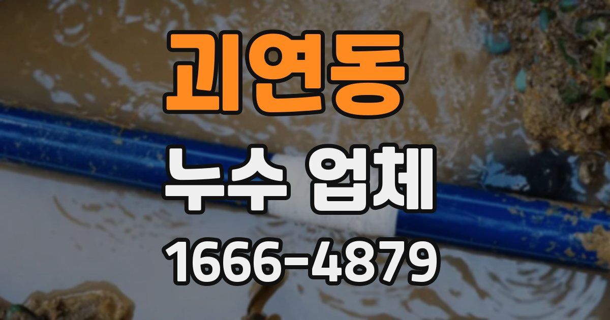 괴연동 누수 업체