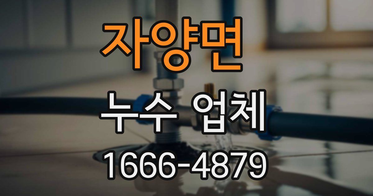 자양면 누수 업체