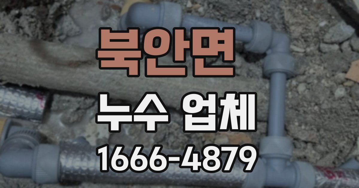 북안면 누수 업체