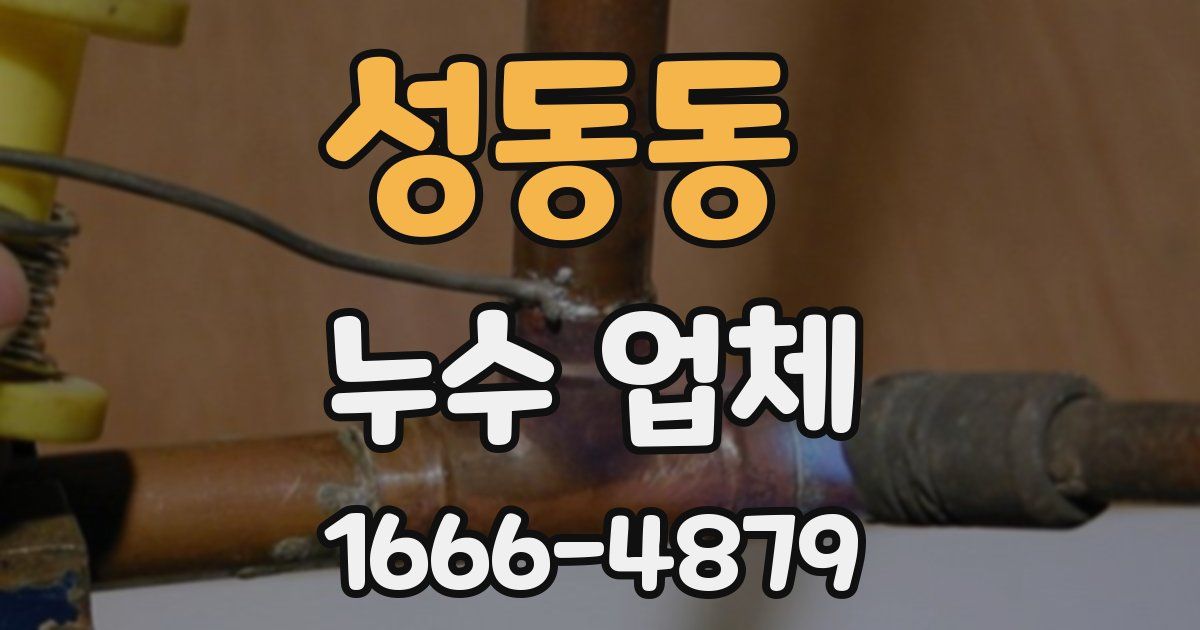 성동동 누수 업체