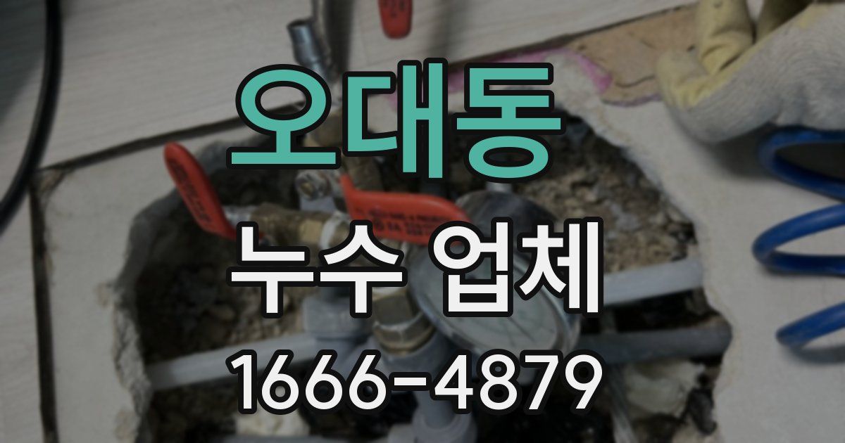 오대동 누수 업체