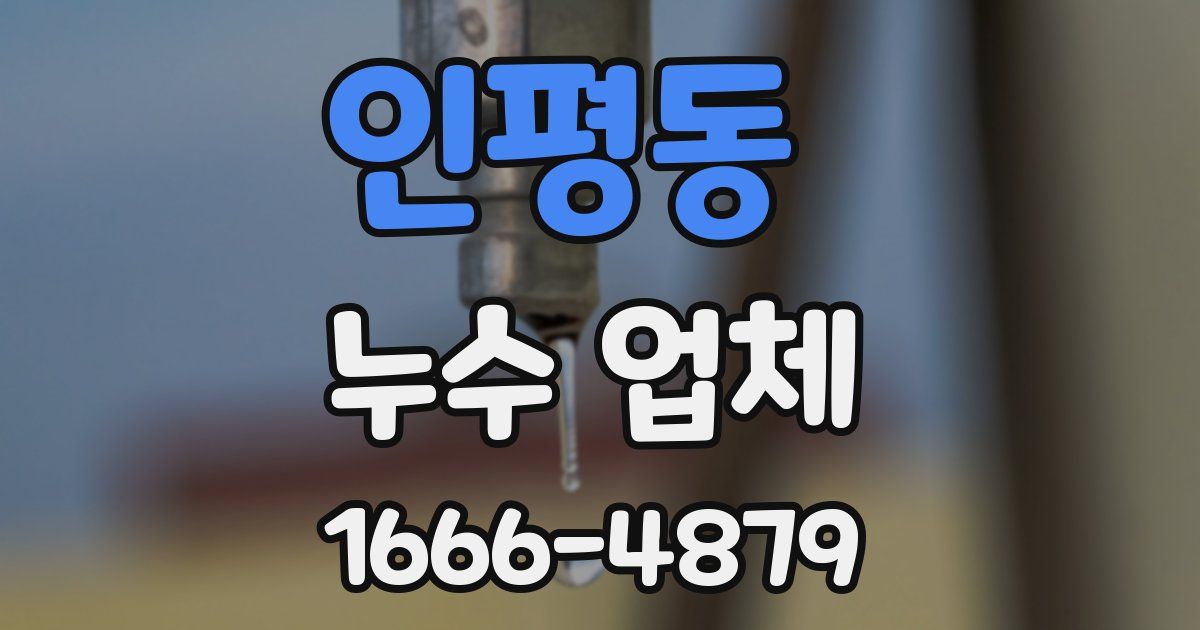 인평동 누수 업체