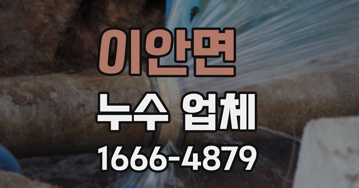 이안면 누수 업체