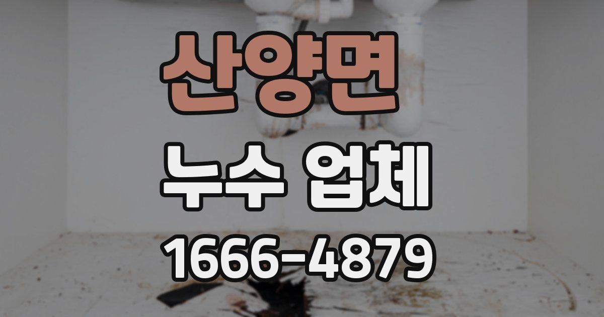 산양면 누수 업체