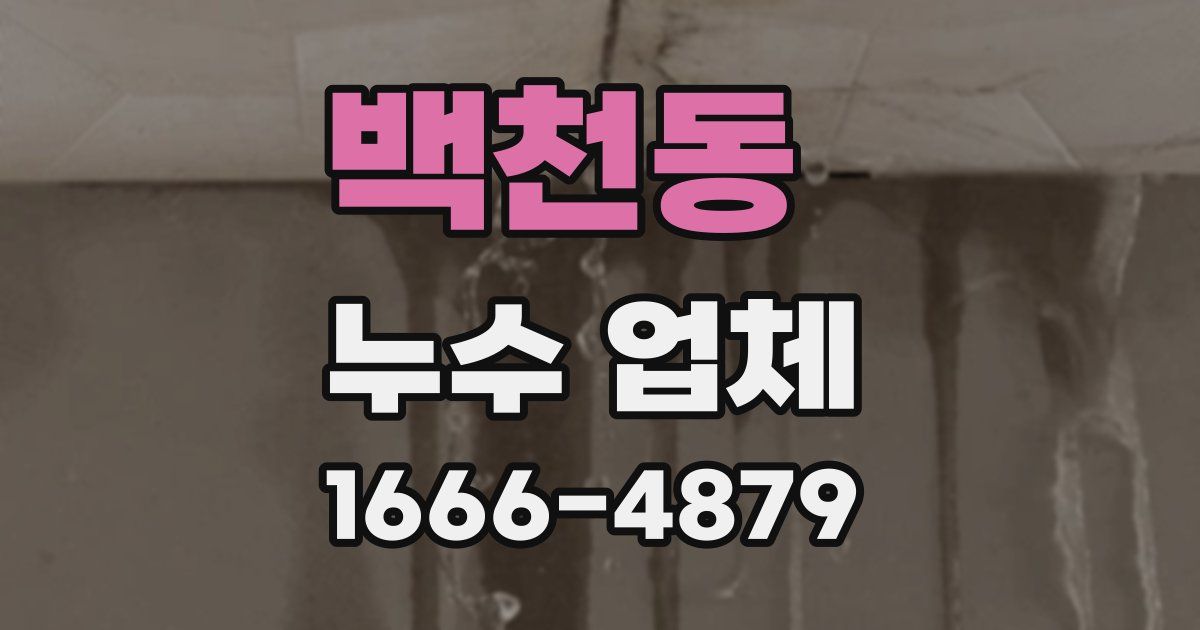 백천동 누수 업체